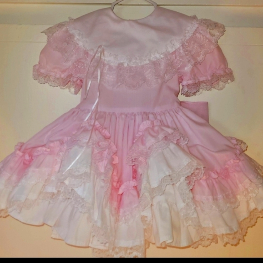 Vintage Pink Frilly Lidl Dolly Dress